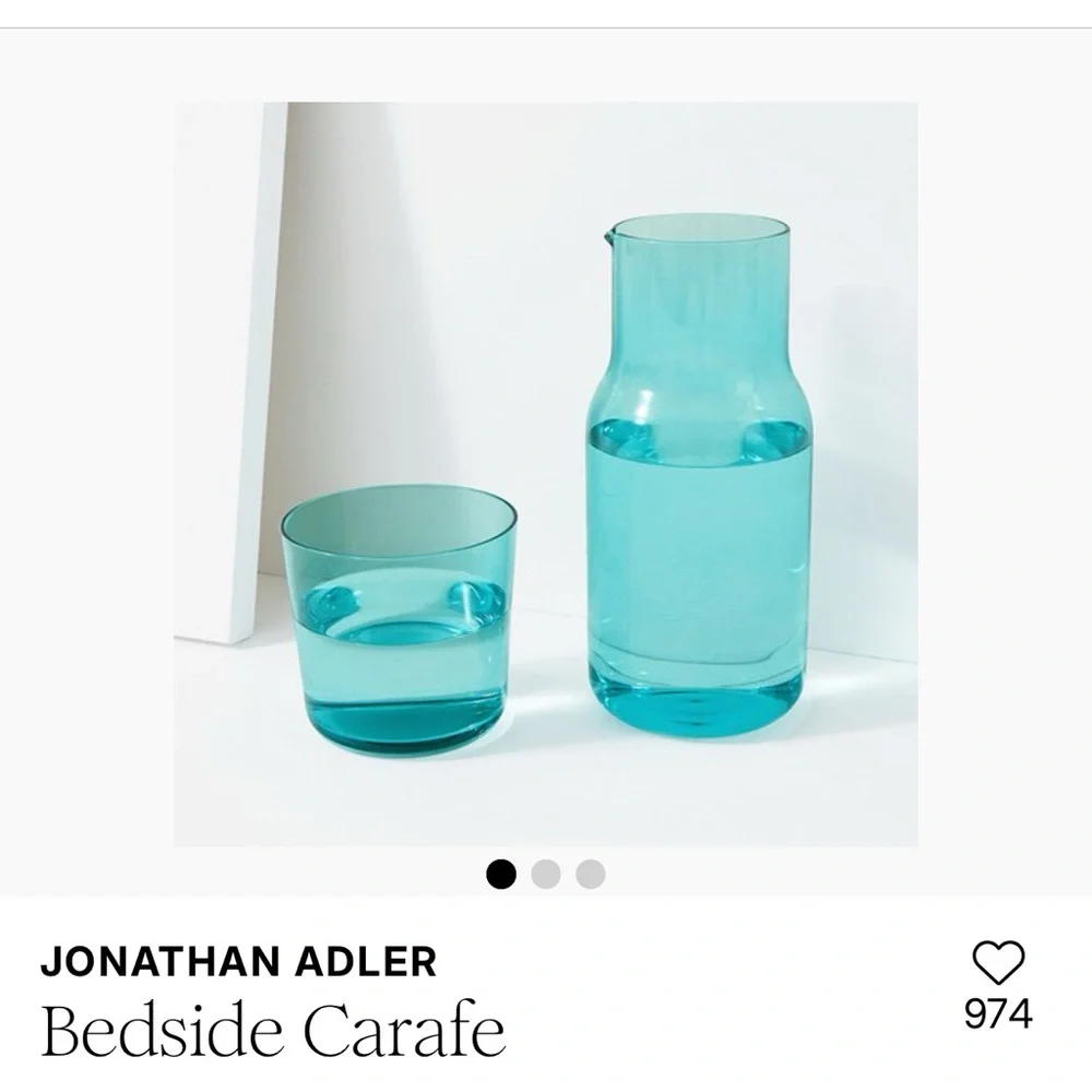 Jonathan Adler Aqua Carafe and Glass Set
